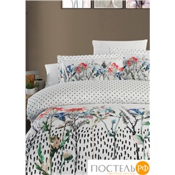 Постельное белье Карвен Stripe Satin с цветным принтом семейное N251-SB004 (7пр.)