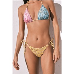 Braga bikini tanga estampado multicolor