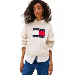 Tommy Jeans Women's Melange-Flag Crewneck Sweater
