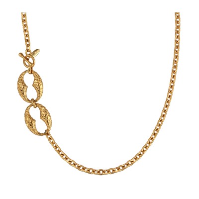 Колье Рептилия (покрытие золото) 99см, Есть комплект