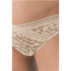 Tanga encaje cintura "V" beige