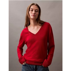 Extra Fine Merino Blend V-Neck Sweater