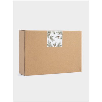 Блюдо, 23х15 см, керамика D, зеленое, Шишки на еловой ветке, Fir branch