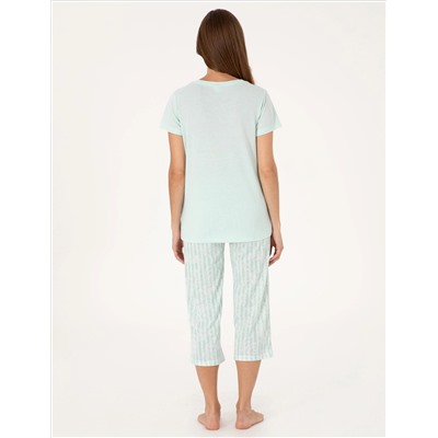 Mint Kapri Pijama Takımı