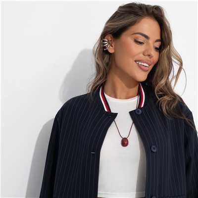 Бомбер в полоску, Любуйся мной (синий)