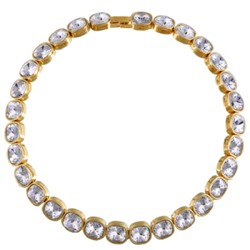 Колье Триумф (кристаллы SW белые 10мм; покрытие золото) 42см, Есть комплект