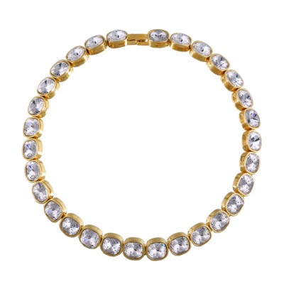 Колье Триумф (кристаллы SW белые 10мм; покрытие золото) 42см, Есть комплект