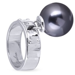 Кольцо (Майорка 14мм темно-серая; покрытие родий), Есть комплект