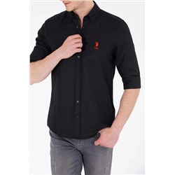 Erkek Siyah Uzun Kollu Basic Gömlek