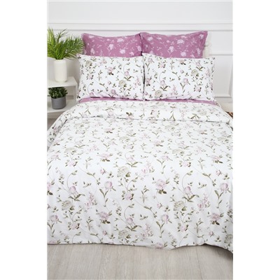 Простыня на резинке поплин Пиония-компаньон