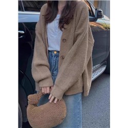 Однобортный вязаный кардиган