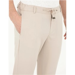 Taş Slim Fit Beli Lastikli İpli Kanvas Pantolon
