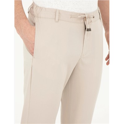Taş Slim Fit Beli Lastikli İpli Kanvas Pantolon