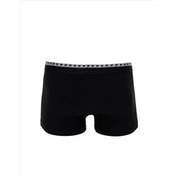 Siyah Pamuk Karışımlı Atlet Boxer Set