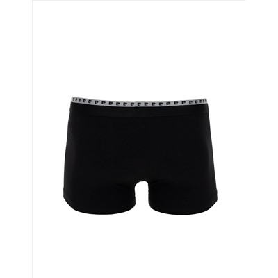 Siyah Pamuk Karışımlı Atlet Boxer Set