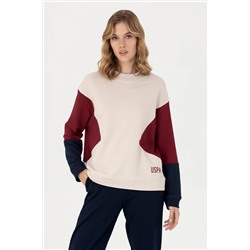 Kadın Krem Bisiklet Yaka Sweatshirt