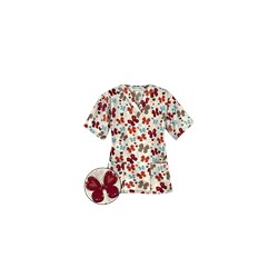 UA Butterfly Bounty Coffee Bean Print Scrub Top