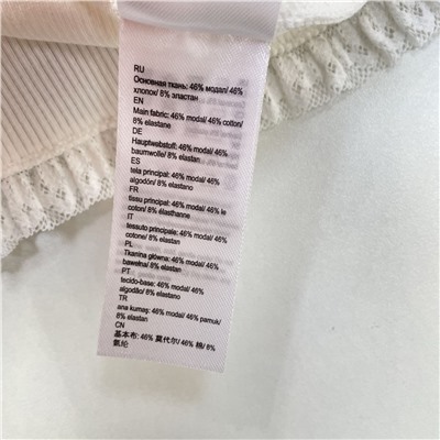 Женская футболка из смесового модала с кружевной отделкой  ЛАВ РЕП.