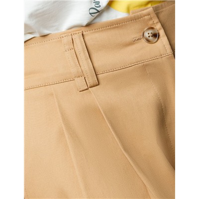 Брюки-палаццо из хлопка с защипами