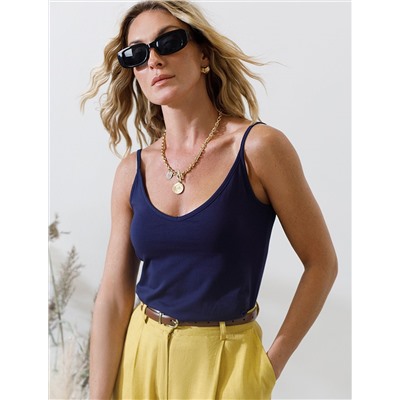 Топ из премиального хлопка с эластаном