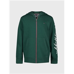 TOMMY HILFIGER BIG KIDS’ SIGNATURE SLEEVE ZIP HOODIE
