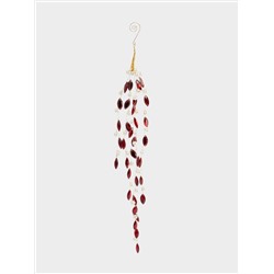 Украшение декоративное, 45 см, подвесное, акрил/металл, красно-белое, Жемчуг, New year
