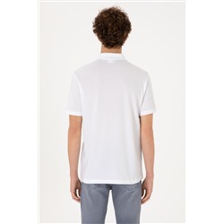 Erkek Regular Fit Polo Yaka Beyaz Tişört