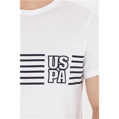 Erkek Beyaz Bisiklet Yaka Tişört