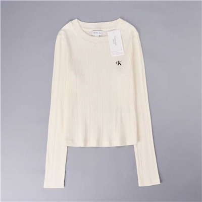 Женская эластичная рубашка с круглым вырезом и длинными рукавами СК