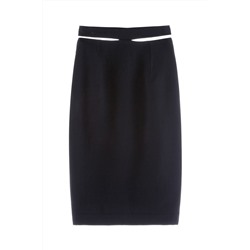 Falda de tubo de talle alto Negro