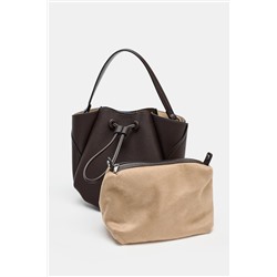 MINI BUCKET BAG WITH TOPSTITCHING