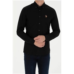 Erkek Siyah Uzun Kollu Basic Gömlek