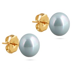 Пусеты (Майорка 12мм голубая; покрытие золото), Есть комплект