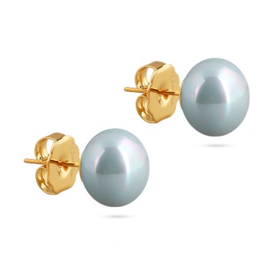 Пусеты (Майорка 12мм голубая; покрытие золото), Есть комплект