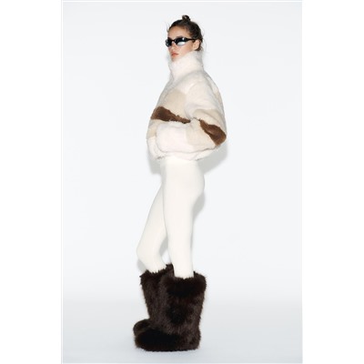 CROPPED FAUX SHEARLING COAT HEIQ XREFLEX™ RECCO® TECHNOLOGY SKI COLLECTION, CHARACTERISTICS