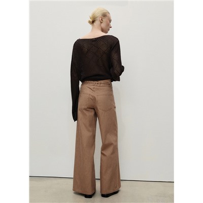 Jeans wideleg rayas tiro bajo cinturón