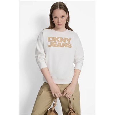STACKED BASKETWEAVE LOGO SWEATSHIRT