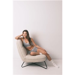 Top sin costuras canalé gris