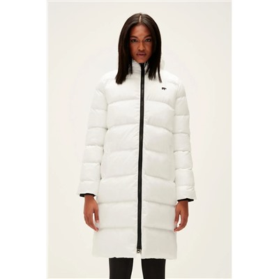 Bad Bear Wayfarer Puffer Off-White Beyaz Kapüşonlu Uzun Kadın Mont