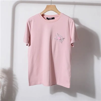 Футболка женская с декоративным накладным карманом с клапаном КАР*Л 😎