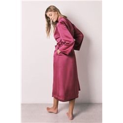 Bata larga satinada fruncidos