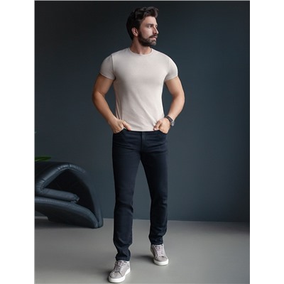 Футболка slim fit из премиального хлопка с эффектом меланж
