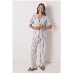Pijama camisero Capri 100% algodón rayas