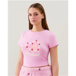 Top de jersey estampado