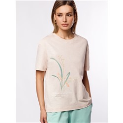 Футболка из фактурного полотна с авторским принтом