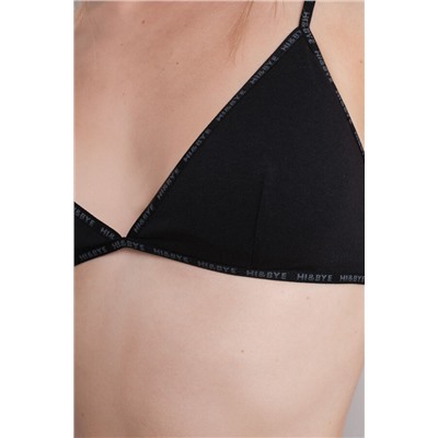 Sujetador triangular algodón copas extraíbles negro