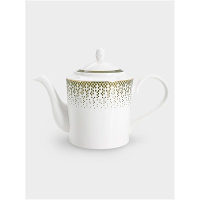 Сервиз чайный, 12 перс, 40 пр, фарфор F, бело-зеленый, с золотистым кантом, матовый, Virtus