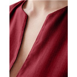 Свободный топ с V-вырезом и цельнокроеным коротким рукавом изо льна с вискозой