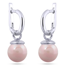 Серьги (Майорка 12мм розовая; покрытие родий), Есть комплект