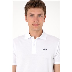 Erkek Regular Fit Polo Yaka Beyaz Basic Tişört
